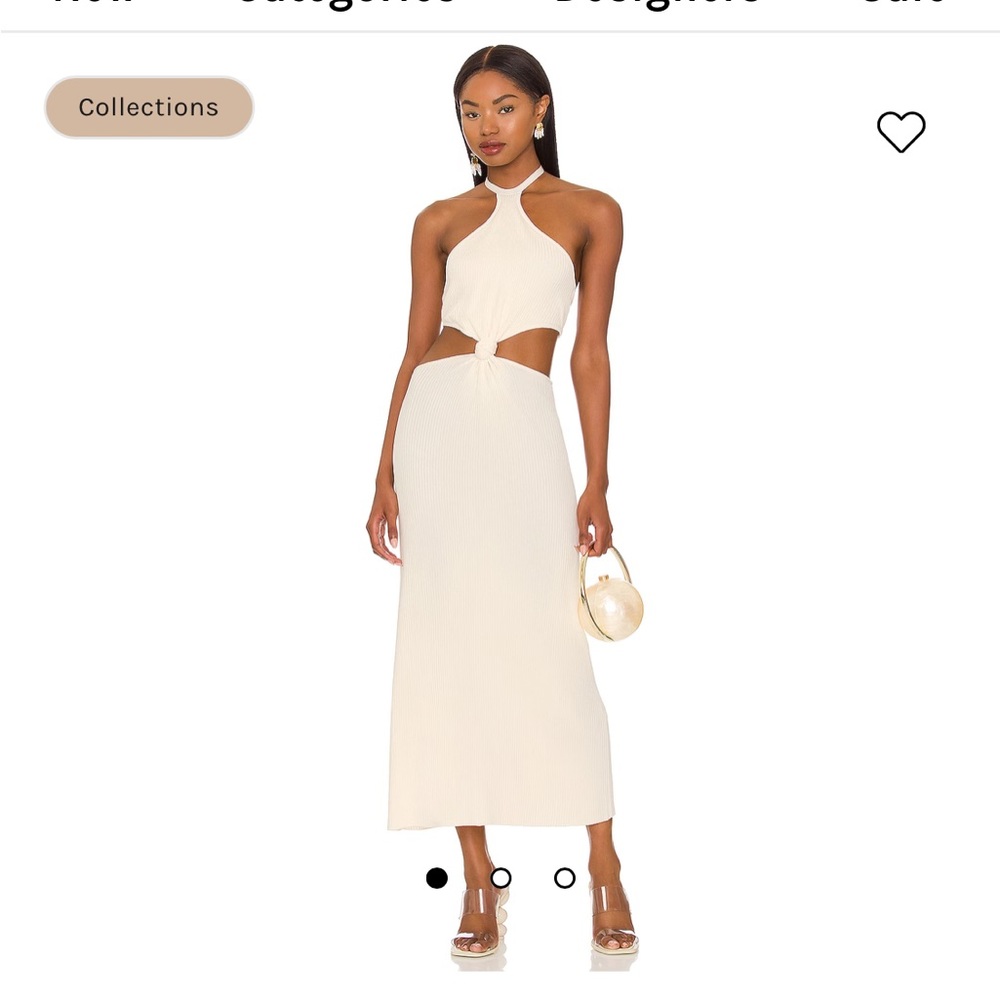 Cult Gaia Cameron halter long maxi in off white  celebratory dress size an NWT